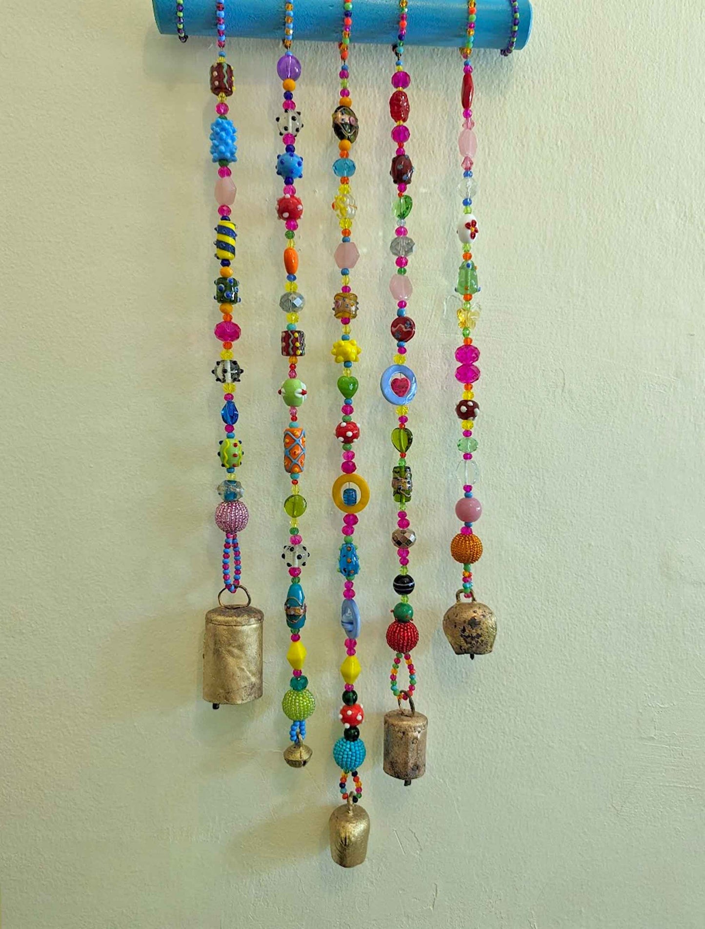 Home Decor Colorful, Handmade Glass Bead Mobile Suncatcher, Boho Wall Décor, Unique gift, Colorful Wind Chimes, Eclectic Home Décor,