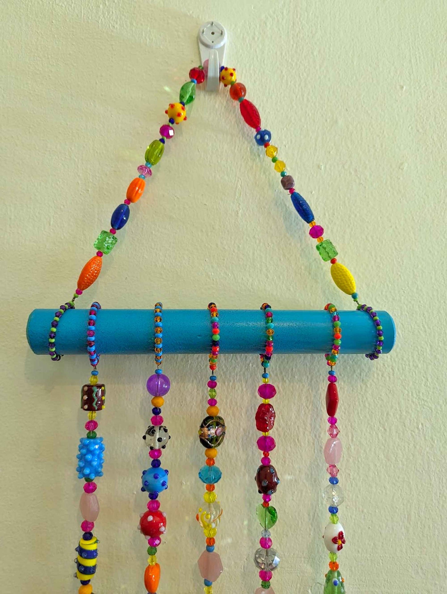 Home Decor Colorful, Handmade Glass Bead Mobile Suncatcher, Boho Wall Décor, Unique gift, Colorful Wind Chimes, Eclectic Home Décor,