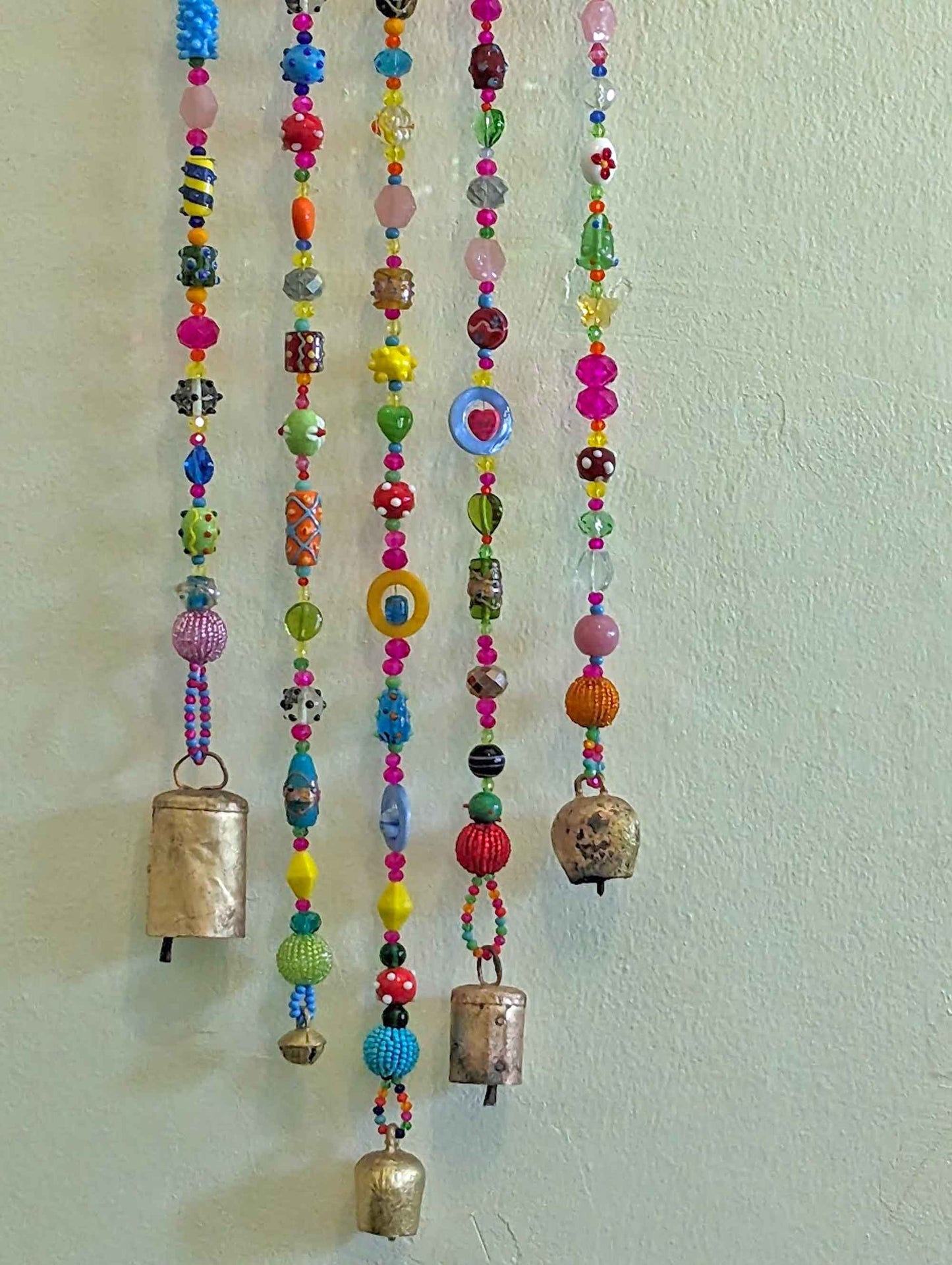 Home Decor Colorful, Handmade Glass Bead Mobile Suncatcher, Boho Wall Décor, Unique gift, Colorful Wind Chimes, Eclectic Home Décor,