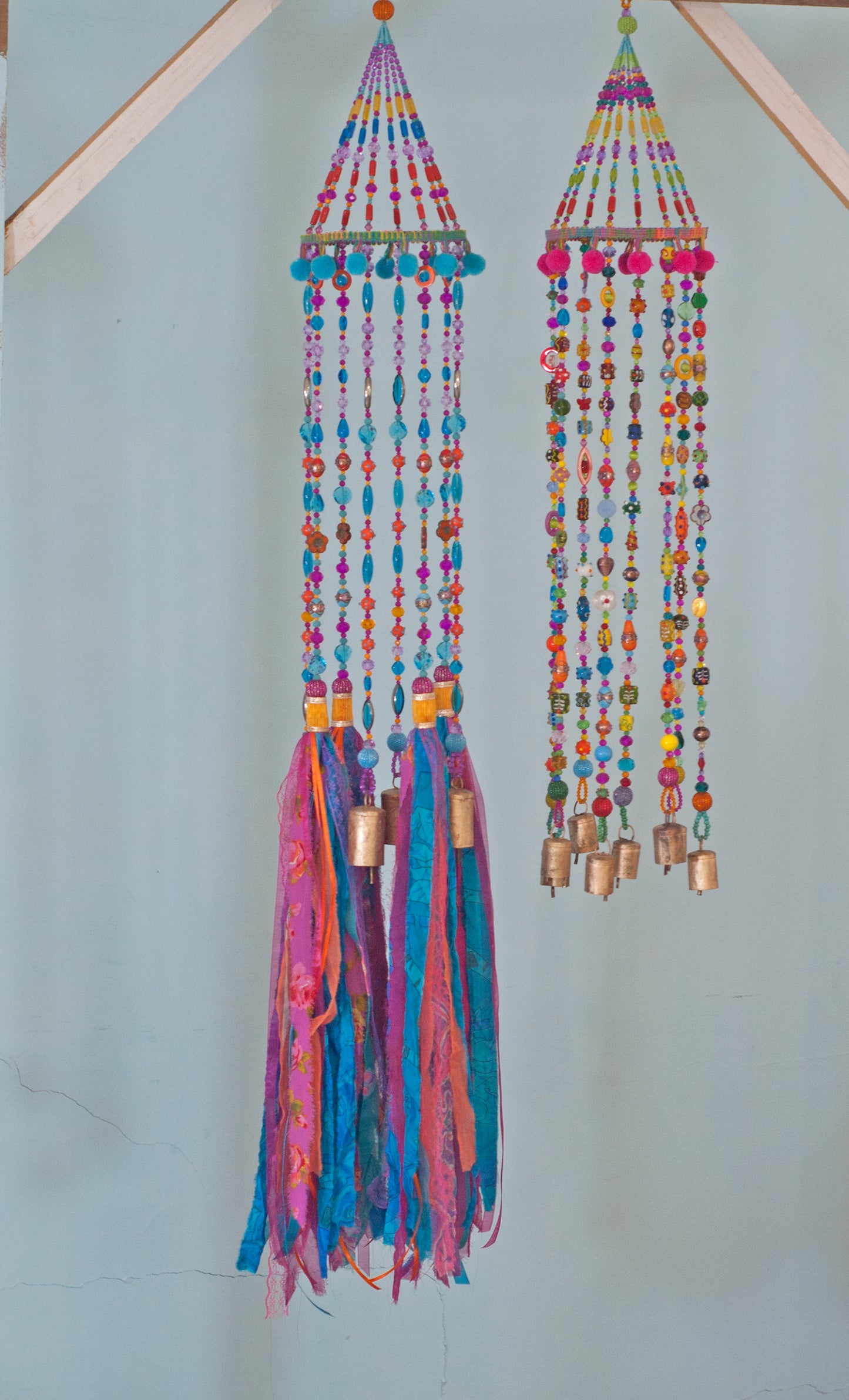 Unique Gypsy Bohemian Colorful Wind Chimes Mobile