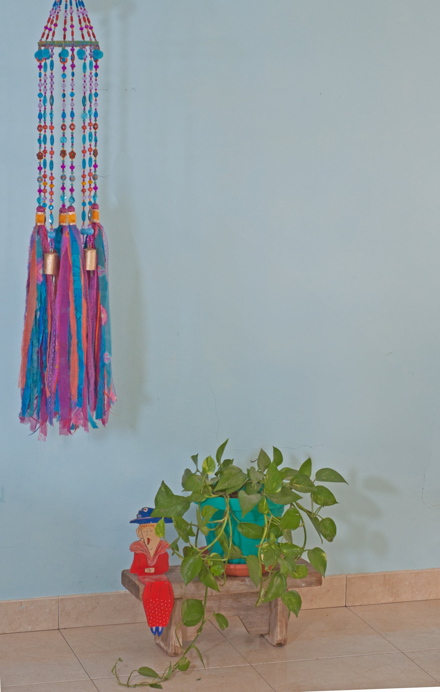 Unique Gypsy Bohemian Colorful Wind Chimes Mobile