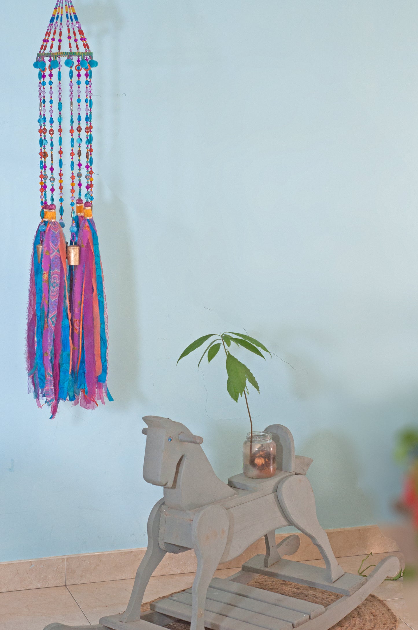 Unique Gypsy Bohemian Colorful Wind Chimes Mobile