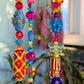 Colorful Beaded Hanging Mobile – Handmade Boho Glass Bead Wind Chime with Brass Bells