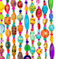 Colorful Beaded Curtain for Doorway -Handmade Boho Glass Bead Door Curtain with Lampwork Beads