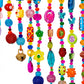Colorful Beaded Door Curtain Arch – Handmade Glass Bead Boho Doorway Curtain with Bells