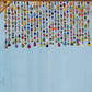 rainbow beaded curtain strands with brass bells handmade boho decor