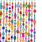 Colorful Beaded Curtain for Doorway -Handmade Boho Glass Bead Door Curtain with Lampwork Beads