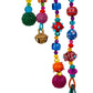 Colorful Beaded Door Curtain Arch – Handmade Glass Bead Boho Doorway Curtain with Bells