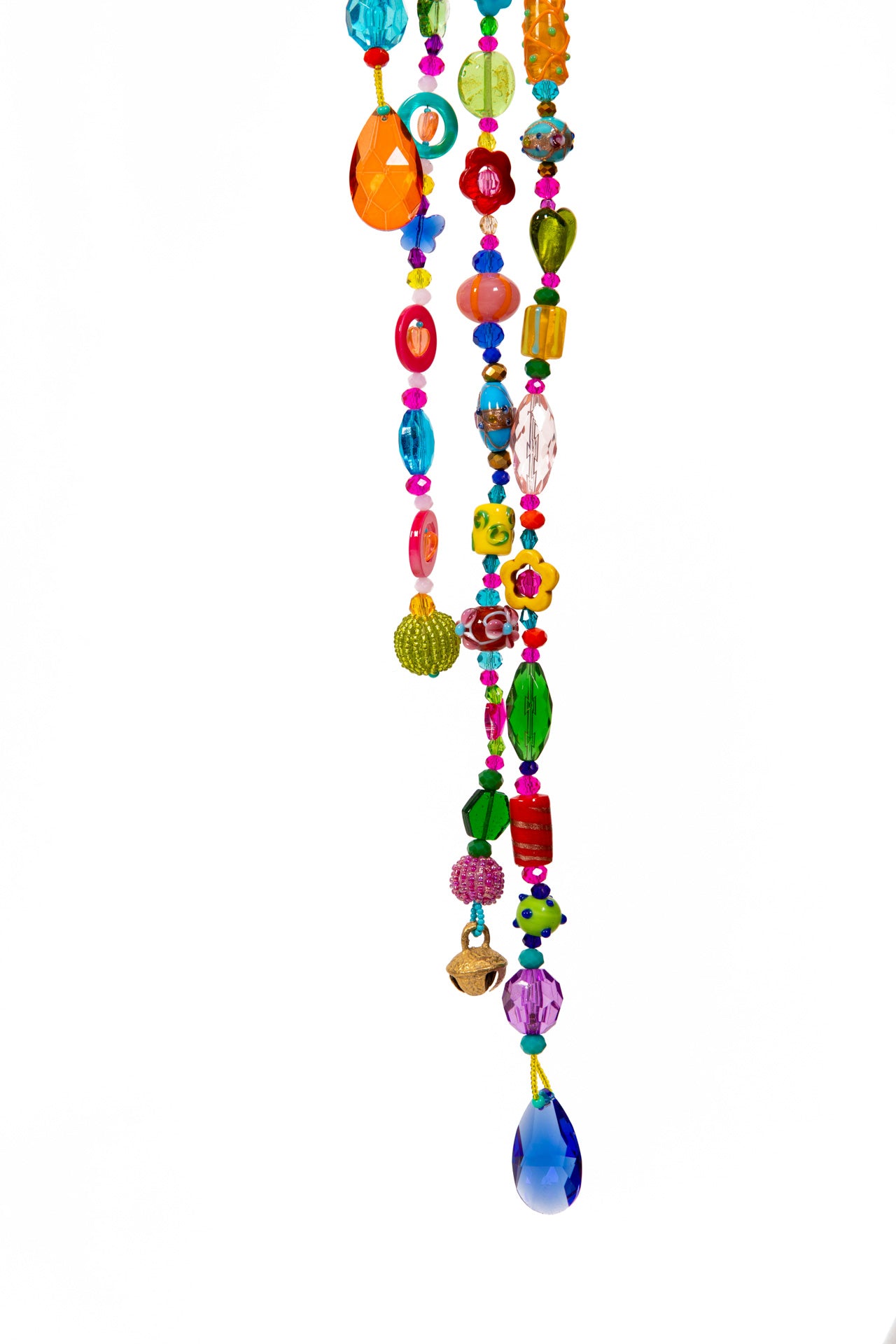 Colorful Beaded Curtain for Doorway -Handmade Boho Glass Bead Door Curtain with Lampwork Beads