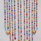 Colorful Boho Beaded Wall Mobile with Brass Bells – Handmade Glass Bead Hanging – Artistic Bohemian Wall Decor