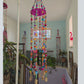 Colorful Beaded Hanging Mobile – Handmade Boho Glass Bead Wind Chime with Brass Bells