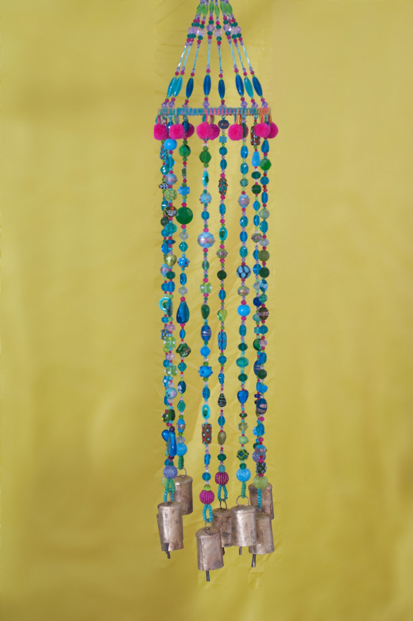 Colorful Bohemian Wind Chime With Brass Bells