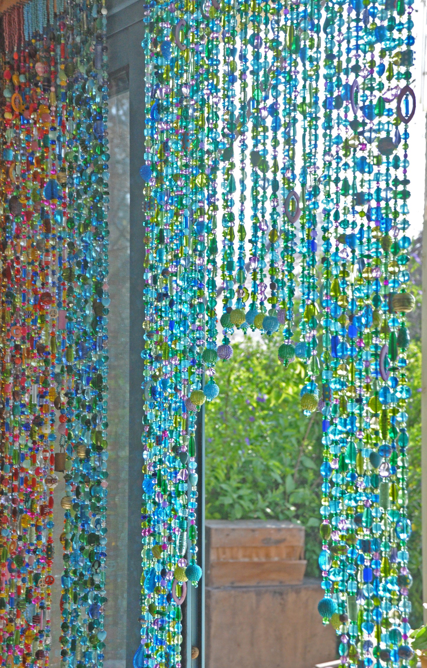 Arch-Shaped Glass-Beaded curtain for a door