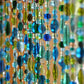 Beaded Curtains In shadows of Blue Turquoise green & transparent