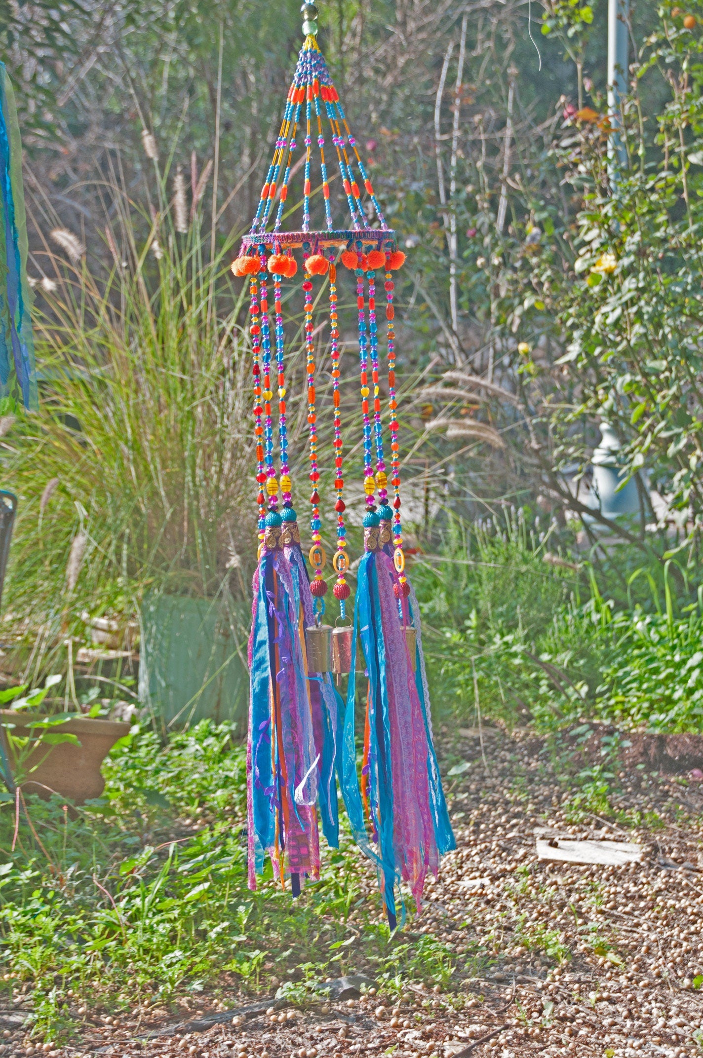 Unique Gypsy Bohemian Colorful Wind Chimes Mobile