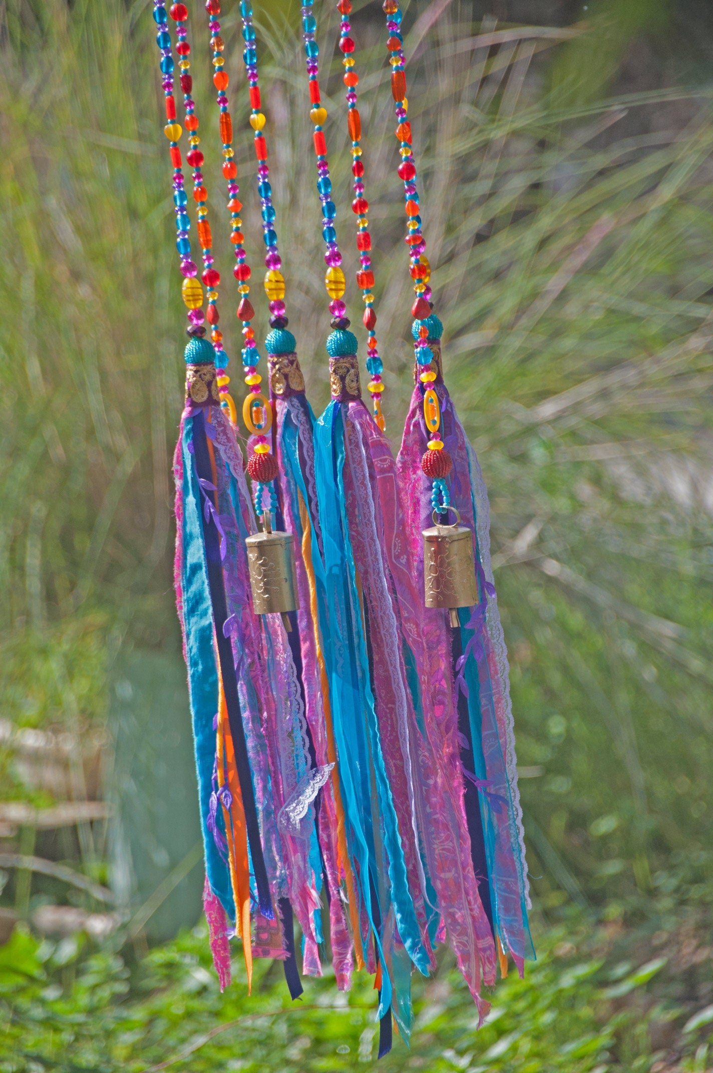 Unique Gypsy Bohemian Colorful Wind Chimes Mobile