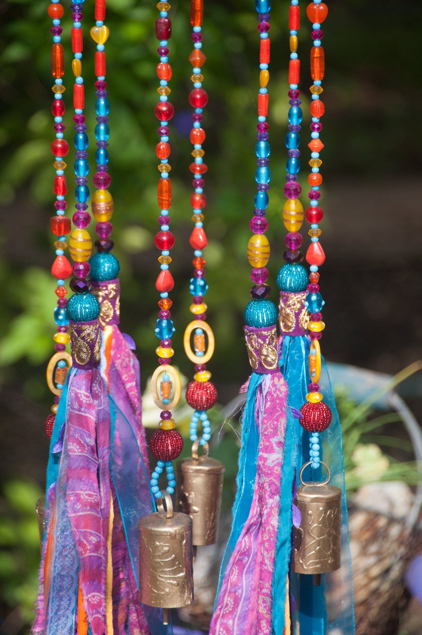 Unique Gypsy Bohemian Colorful Wind Chimes Mobile