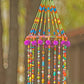 Colorful Bohemian Beaded Mobile with Brass bells
