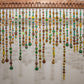 Beaded Valance in shadows of Green, Yellow, Brown, and touches of gold