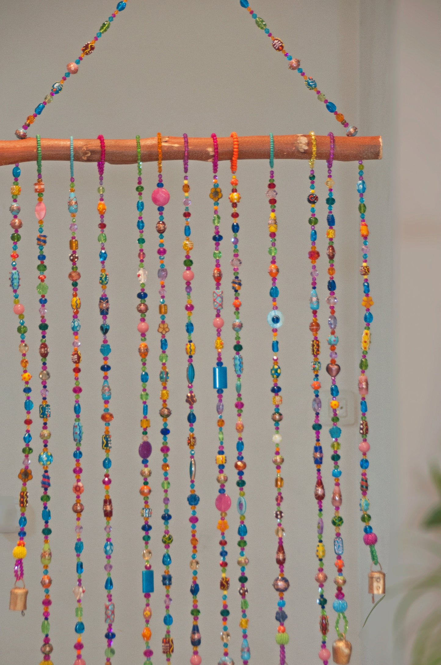 Glass Bead & Driftwood Mobile Suncatcher