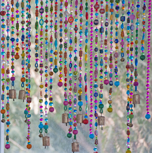 Colorful Bohemian Beaded Curtain valance